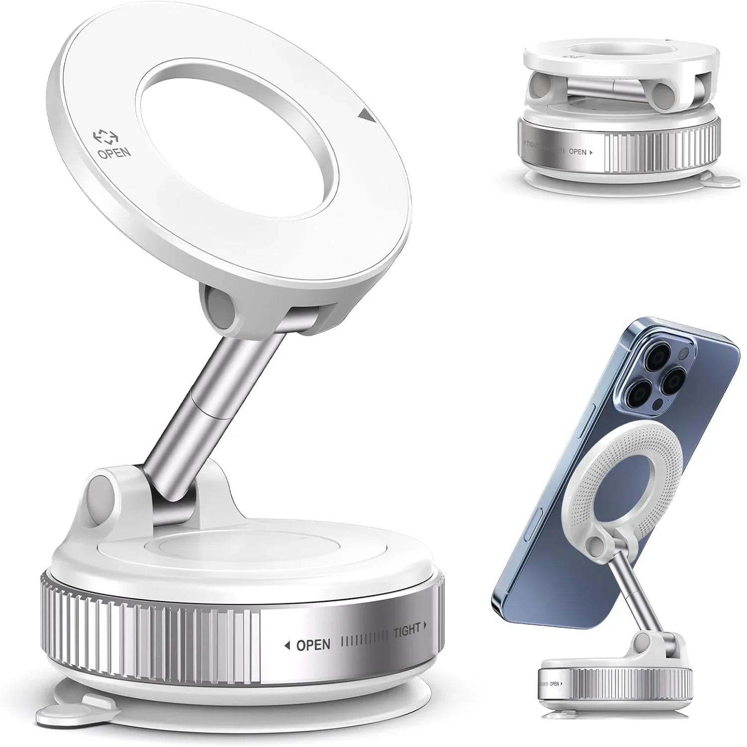 MagDrive Pro+ — Upgraded Suction & Magnetic Car Mount