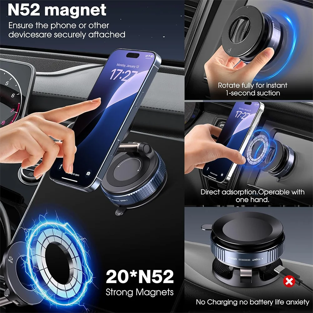 MagDrive Pro+ — Upgraded Suction & Magnetic Car Mount
