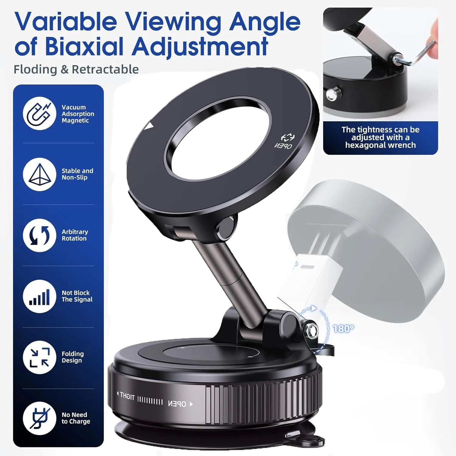 MagDrive Pro+ — Upgraded Suction & Magnetic Car Mount
