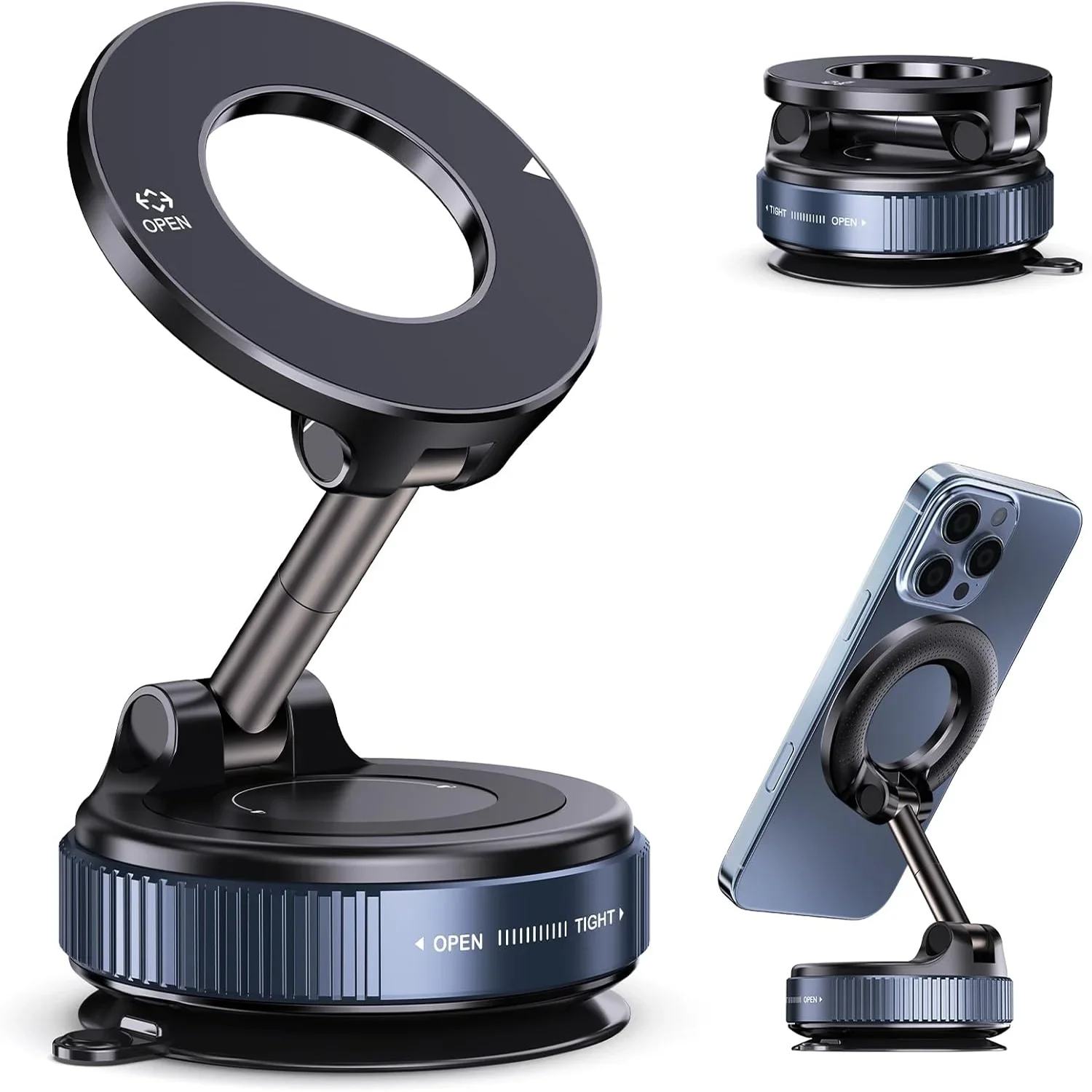 MagDrive Pro+ — Upgraded Suction & Magnetic Car Mount